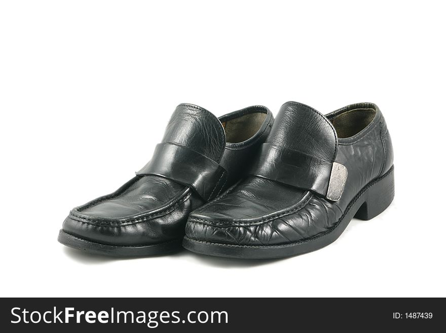 Comfortable worn black business shoes. Comfortable worn black business shoes