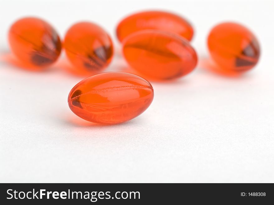 Pills isolated on a white background