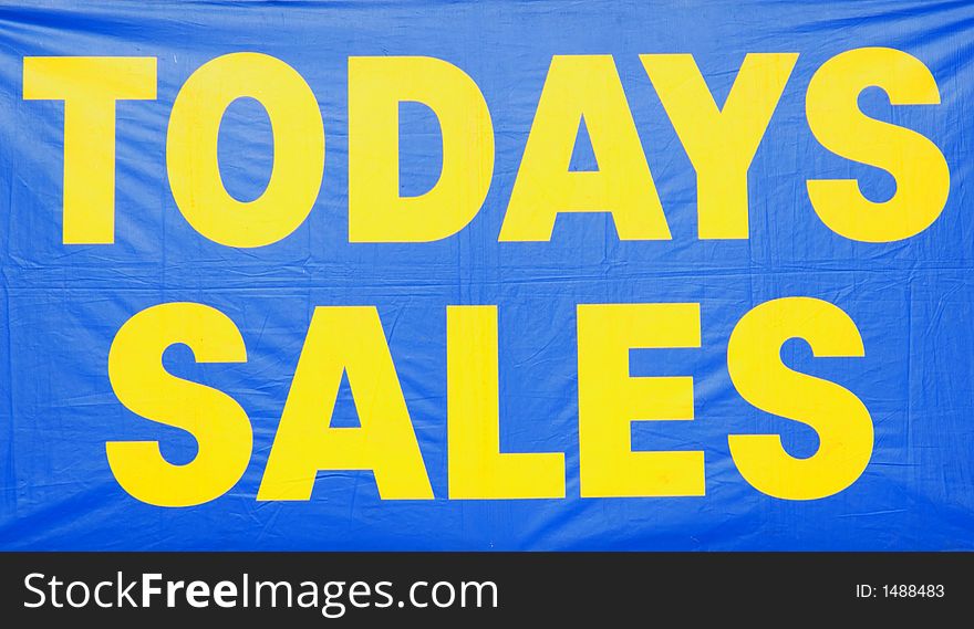 A blue todays sales sign