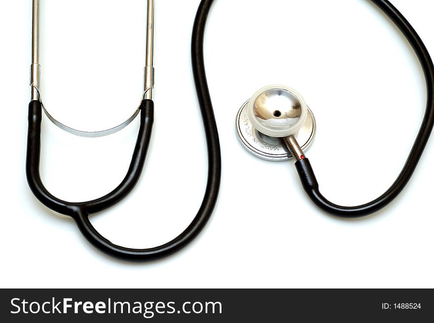 Stethoscope on white background - medical device