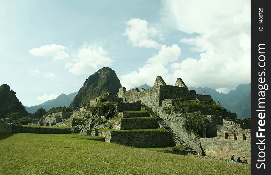 Ruins in the lost incas city Machu-Picchu,Peru