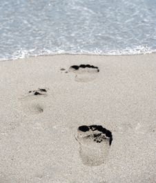 Footprints At Beach Royalty Free Stock Photo Footprints At Beach Royalty Free Stock Photo