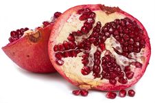 Pomegranate Slices On White Background Stock Images Pomegranate Slices On White Background Stock Images