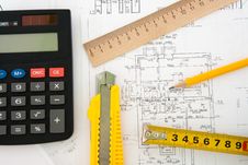Architectural Plans Royalty Free Stock Photography