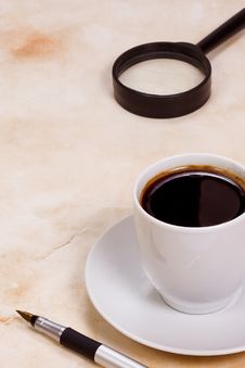 Coffee At Paper Texture Stock Photos Coffee At Paper Texture Stock Photos