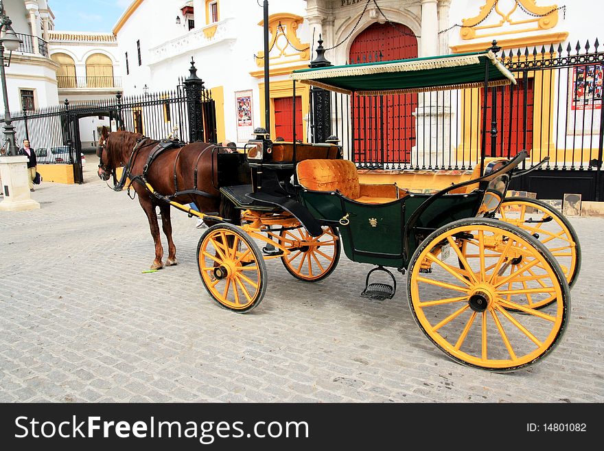 Seville traditional cart and horse. Spain. Seville traditional cart and horse. Spain