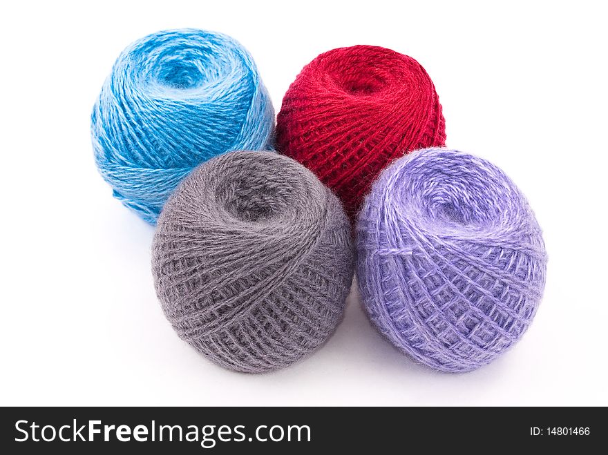 Multycolored balls of wool yarn