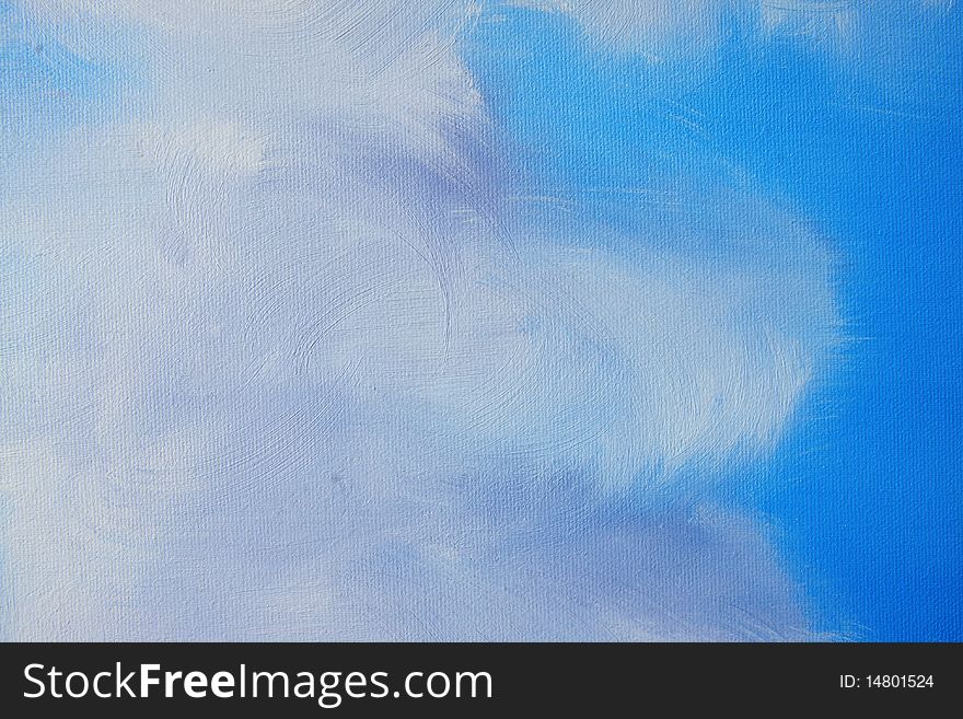 Painting close up of clouds and blue sky. Painting close up of clouds and blue sky.