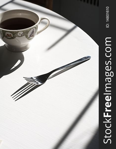 Kitchen Table, Coffee And Fork