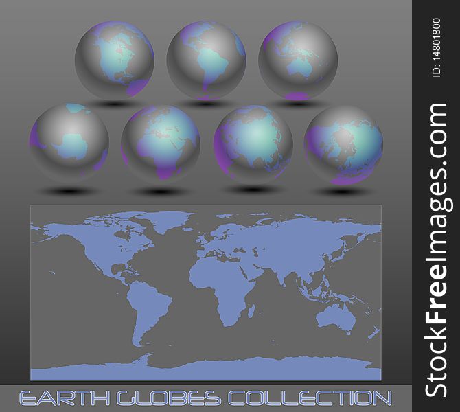 Earth Globes, Black-blue