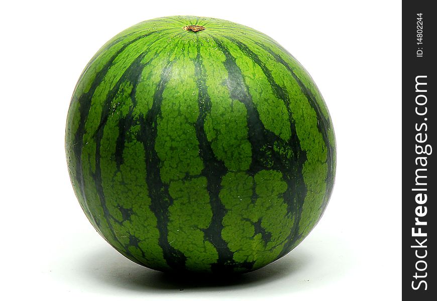 Watermelon ripe green striped in red very sweet