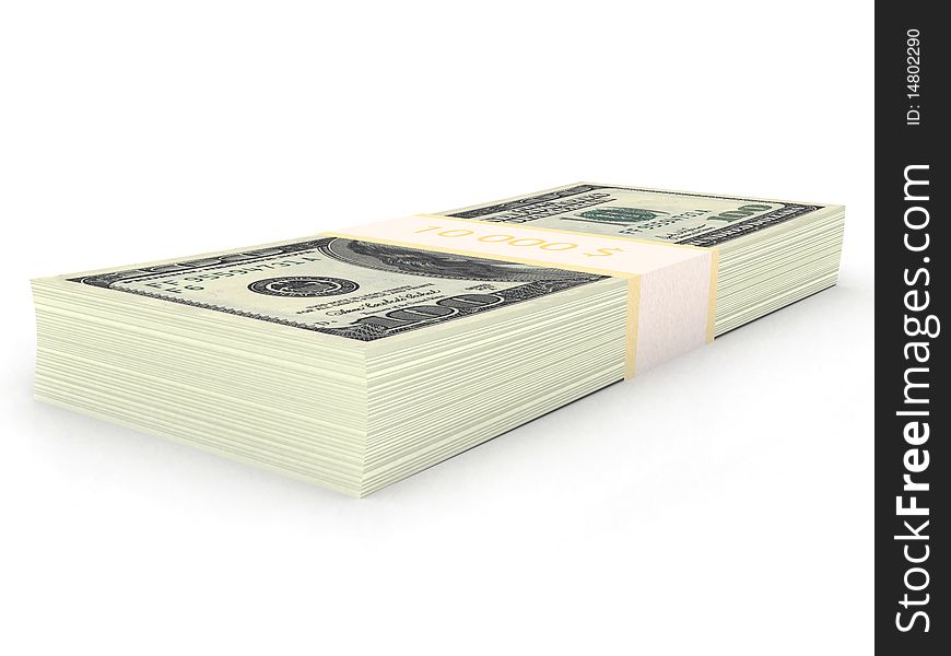 Pack of money. 3d rendered image