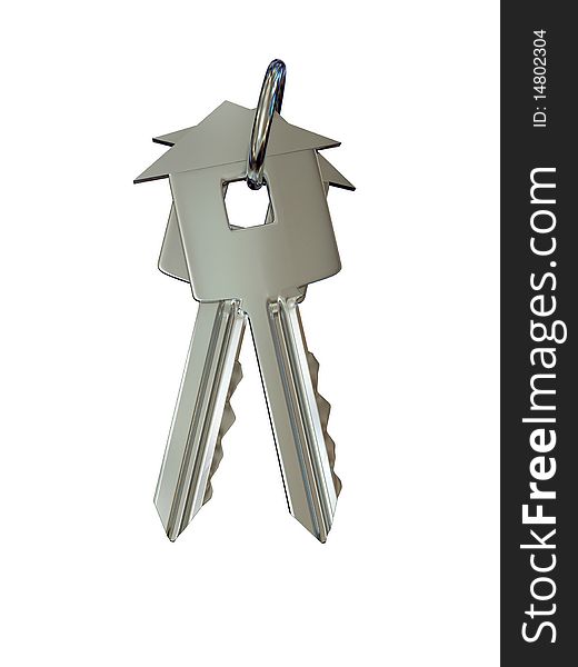 Key over white background. 3d rendered image