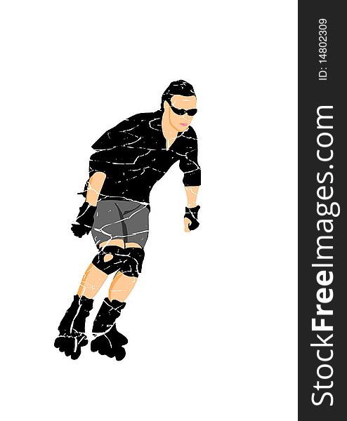 Rollerblade on white.  illustration