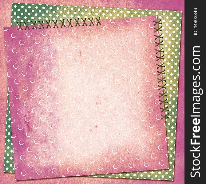 Grunge card for design polka dot background