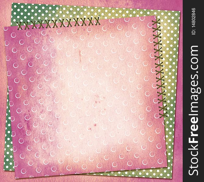 Grunge Card For Design Polka Dot Background