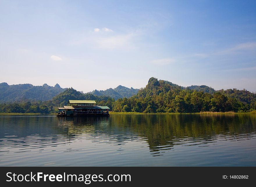 Lake view and mountain of Thailand