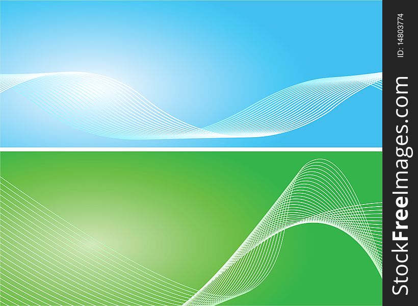 Blue and green background with white lines