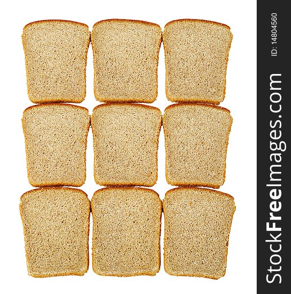 Slices of bread isolated