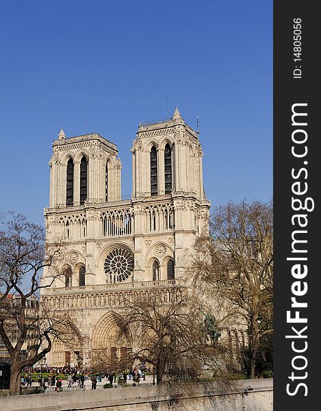 A View of Notredame Cathedral, Paris. A View of Notredame Cathedral, Paris