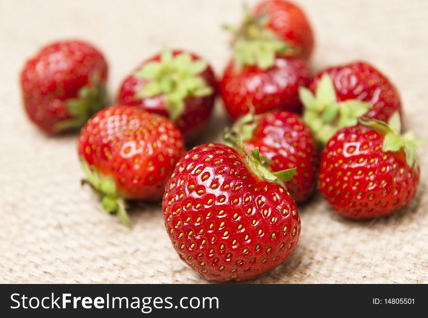 Bunch of fresh strawberry fruits