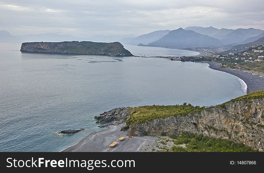 Mediterranean coastline in south of italy. Mediterranean coastline in south of italy