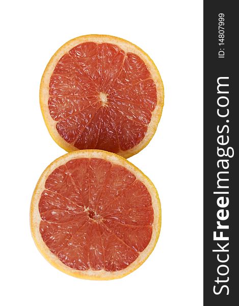 Orange cut in half, fruit