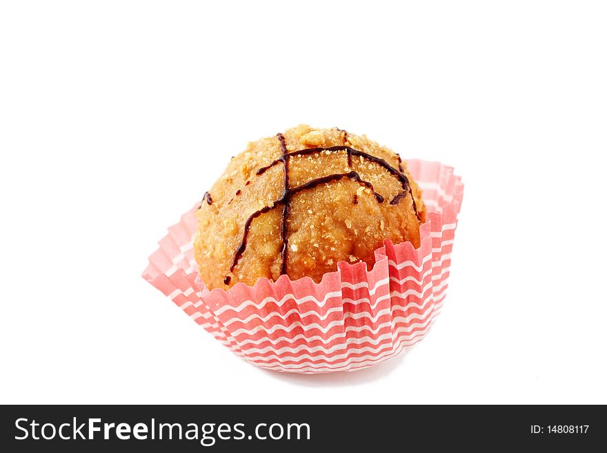A muffin isolated on white. A muffin isolated on white