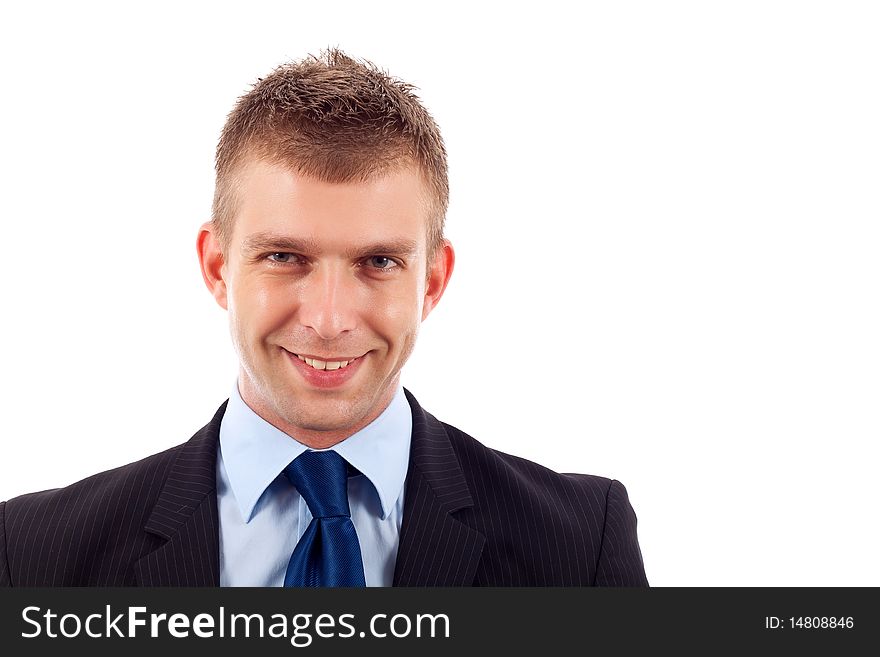 Portrait of a handsome businessman over white background