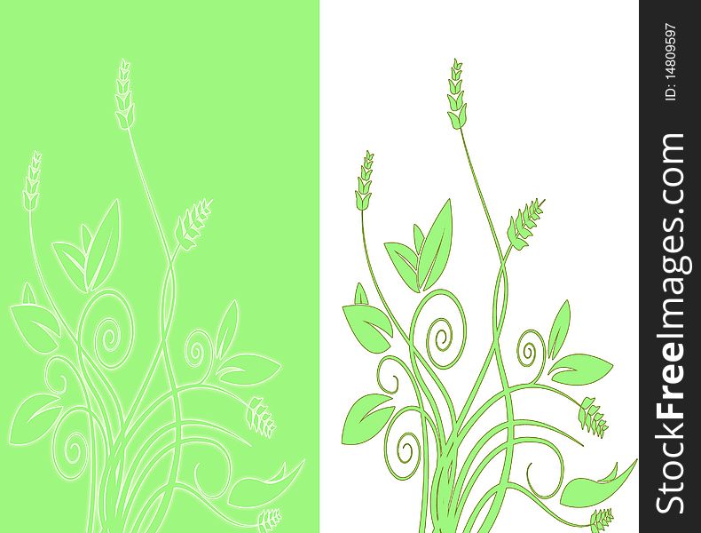 Abstract double foliage in green and white in vector foliage. Abstract double foliage in green and white in vector foliage