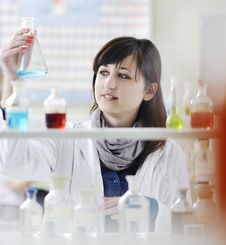 Young Woman In Lab Stock Photo Young Woman In Lab Stock Photo