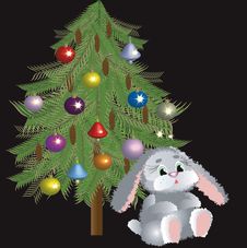 Fir-tree And Rabbit. Stock Photos Fir-tree And Rabbit. Stock Photos