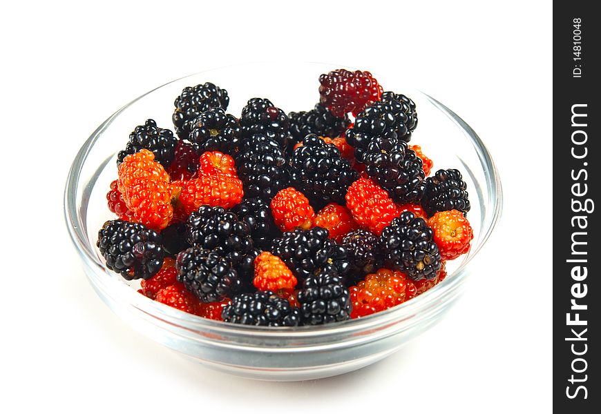 Mixed wild berries in a small dish