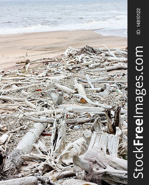 Rubbish on the beach Russia, White Sea