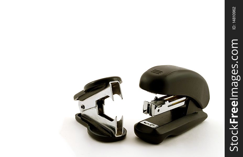 Stapler and puncher on a white background