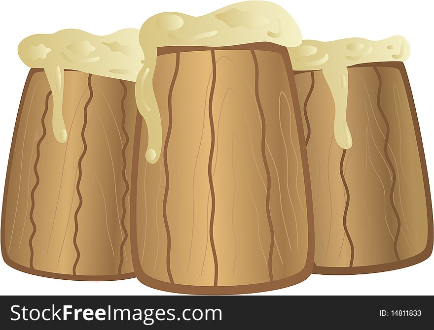 A mug of beer isolated on white
