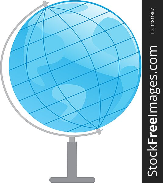 Blue globe isolated on white