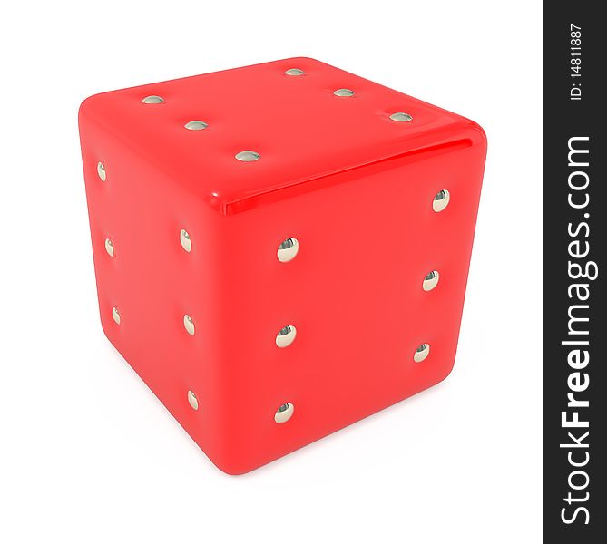 Red dice isolated on white - 3d illustration