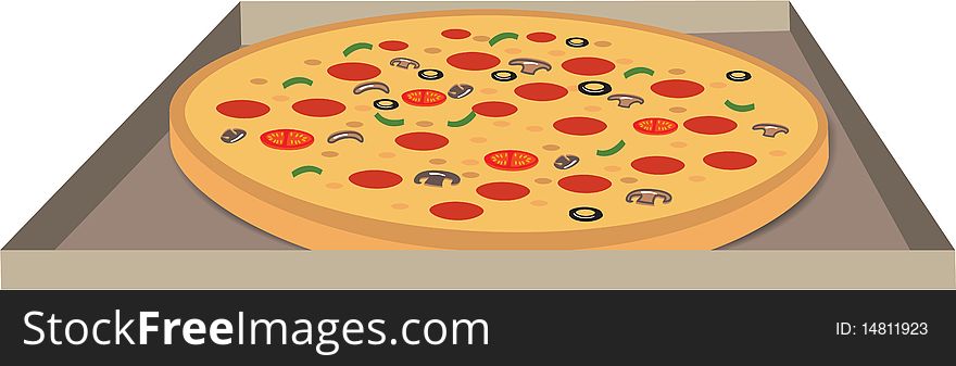 Picture of pizza isolated on white