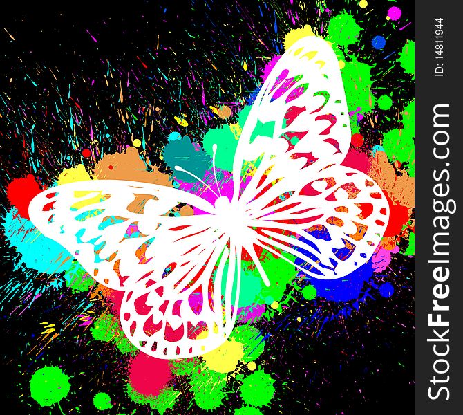 Butterfly From Color Splashes