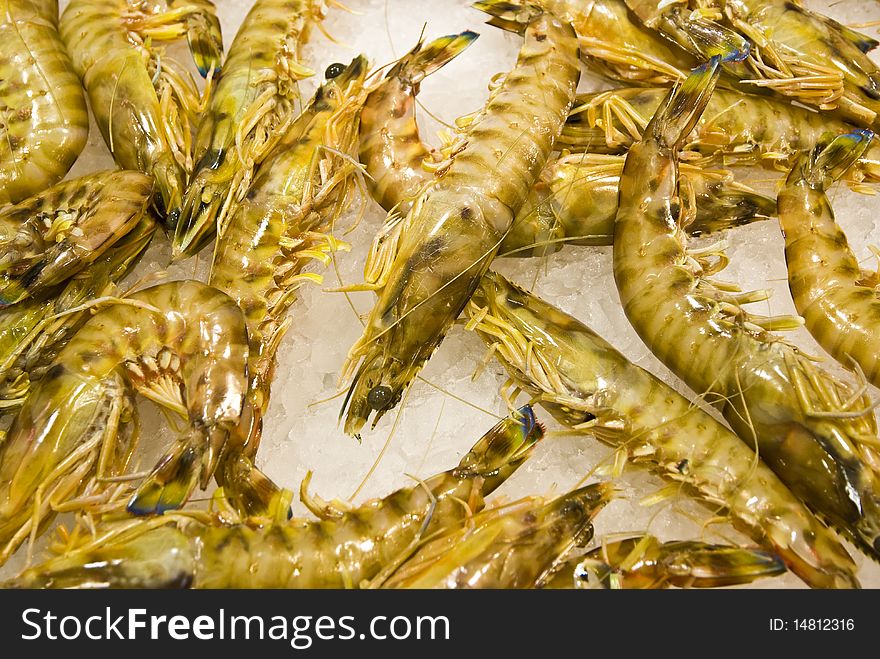 The Fresh Brown Shrimps on the market. The Fresh Brown Shrimps on the market