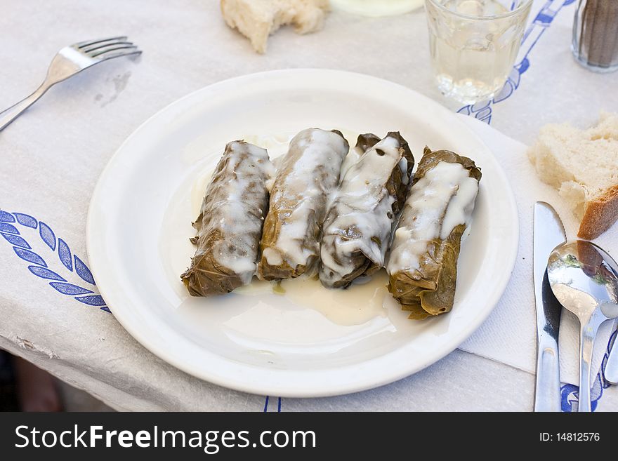 Dolmades a typical greek food