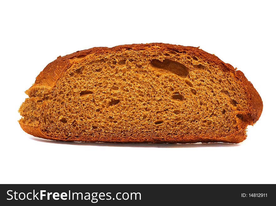 Brown bread isolated on white background