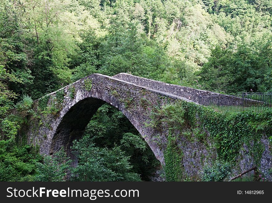 Ancient Medieval bridge in Tuscany, Italy