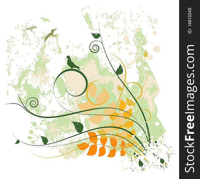 Abstract style floral design vector. Abstract style floral design vector
