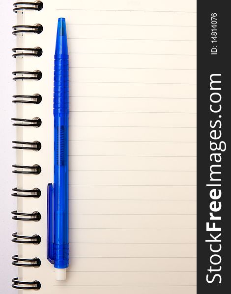 Lines of blank white paper notebook