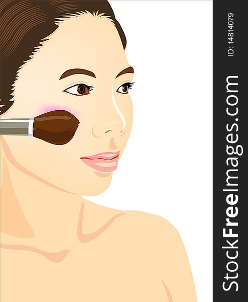 Asian girl make-up by illustration