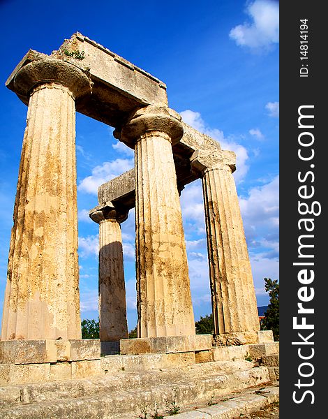 Apollon temple in corinth Greece