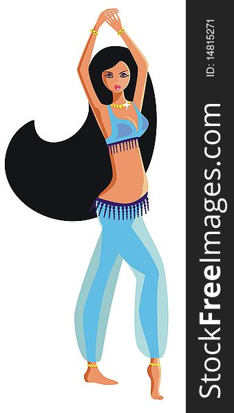 Girl dancing belly dance.Illustration. Girl dancing belly dance.Illustration