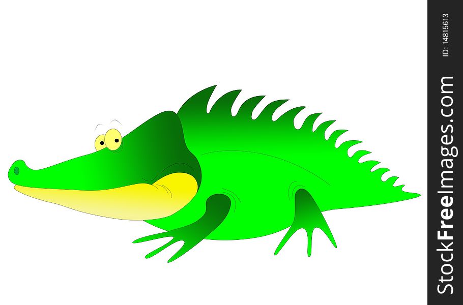 Bright and colorful big funny crocodile